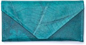 img 4 attached to Handmade Women's Leaf Leather Envelope Clutch Wallets - Stylish Handbags for Women