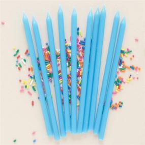 img 1 attached to l&amp;co 20 Count Tall Skinny Blue Birthday Cake Candles – Perfect for Party Decorations and Wedding Cakes