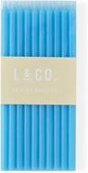 l&amp;co 20 count tall skinny blue birthday cake candles – perfect for party decorations and wedding cakes logo