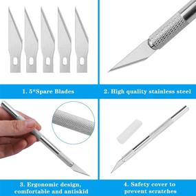 img 1 attached to 🛠️ 22PCS Craft Weeding Tools Set for Silhouettes, Lettering, Cutting, Splicing - Precision Vinyl Weeding Tool Kit with Scissors, Hook Weeder, Scrapers, Carving Knife