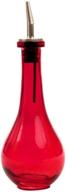 colorful glass oil bottle: red 🍶 decorative dispenser with metal spout and cork logo