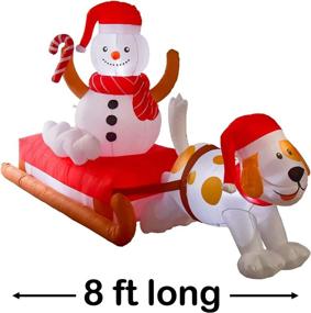 img 3 attached to 🎄 Nifti Nest 4.75 Ft Tall x 8 Ft Long Christmas Inflatable with Season's Sled, Snowman, Cute Dog, Built-in LED Lights - Ultimate Outdoor/Indoor Christmas Decorations, Perfect for Lawn Party Décor!