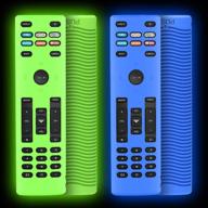 📺 2 pack silicone cover for vizio xrt136 smart tv remote - shockproof, anti-slip, anti-lost, washable case with lanyard (glow green+glow blue) - compatible with vizio xrt136 remote logo