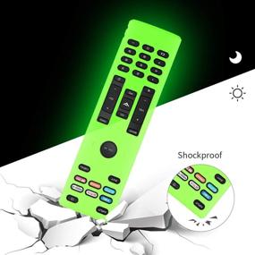 img 3 attached to 📺 2 Pack Silicone Cover for Vizio XRT136 Smart TV Remote - Shockproof, Anti-Slip, Anti-Lost, Washable Case with Lanyard (Glow Green+Glow Blue) - Compatible with Vizio XRT136 Remote