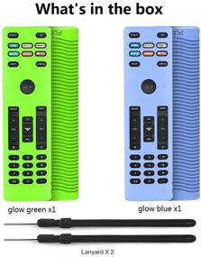 img 1 attached to 📺 2 Pack Silicone Cover for Vizio XRT136 Smart TV Remote - Shockproof, Anti-Slip, Anti-Lost, Washable Case with Lanyard (Glow Green+Glow Blue) - Compatible with Vizio XRT136 Remote