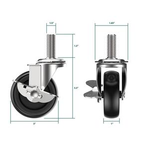 img 1 attached to 🔒 Durable Threaded Locking Casters with Optimal Diameter for Easy Maneuverability