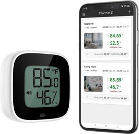 img 4 attached to 🌡️ 9H Wireless Thermometer Hygrometer: Smart Bluetooth Sensor with Alarm & Data Storage for iPhone/Android