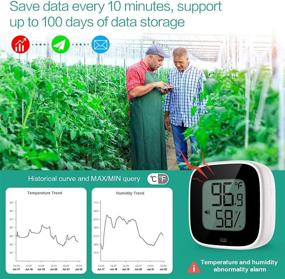 img 1 attached to 🌡️ 9H Wireless Thermometer Hygrometer: Smart Bluetooth Sensor with Alarm & Data Storage for iPhone/Android