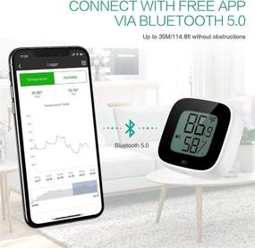 img 3 attached to 🌡️ 9H Wireless Thermometer Hygrometer: Smart Bluetooth Sensor with Alarm & Data Storage for iPhone/Android