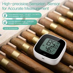 img 2 attached to 🌡️ 9H Wireless Thermometer Hygrometer: Smart Bluetooth Sensor with Alarm & Data Storage for iPhone/Android