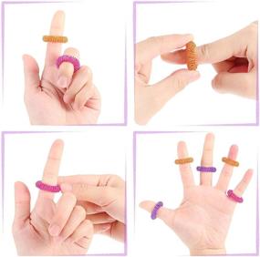 img 1 attached to 🟠 30-Piece Spiky Sensory Finger Rings: Stress Reducing Acupressure Ring Set for Teens, Adults – Silent Massager in Pink, Orange, Purple