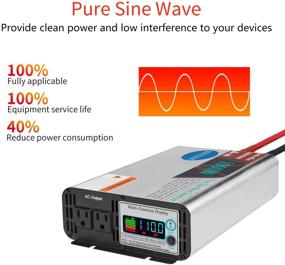 img 3 attached to ГИСИАН 1000W Чистый синусоидальный инвертор питания - Пиковая мощность 2000W - 12V пост. ток к 110V переменн. ток - Автомобильный инвертор питания с ЖК-дисплеем - 2 розетки перемен. ток - Идеально подходит для домов на колесах, грузовиков и лодок.