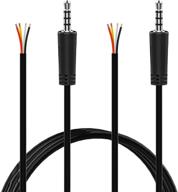 🎧 3.5mm trrs male plug to bare wire audio cable - 2-pack, 3-feet - headset / headphone / microphone repair logo