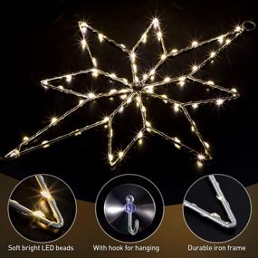 img 1 attached to Exquisite Bethlehem Star Window Silhouette Lights: 12 Inch, 30 LED, USB Operated - Perfect Christmas Decor for Xams, Thanksgiving, and Holiday Parties!