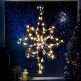 img 4 attached to Exquisite Bethlehem Star Window Silhouette Lights: 12 Inch, 30 LED, USB Operated - Perfect Christmas Decor for Xams, Thanksgiving, and Holiday Parties!