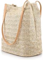 👜 women's straw beach tote bag - oct17 summer handbag with shoulder strap logo