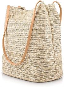 img 4 attached to 👜 Women's Straw Beach Tote Bag - OCT17 Summer Handbag with Shoulder Strap