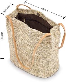 img 3 attached to 👜 Women's Straw Beach Tote Bag - OCT17 Summer Handbag with Shoulder Strap