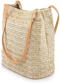 img 1 attached to 👜 Women's Straw Beach Tote Bag - OCT17 Summer Handbag with Shoulder Strap