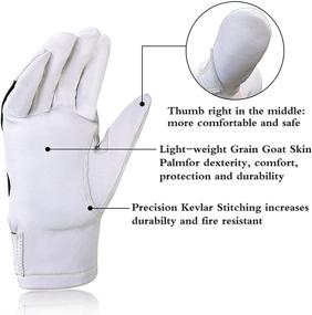 img 1 attached to 🧤 Intra-FIT TIG Welding Gloves: Premium Grain Goatskin, Spark-Resistant Nomex Back – 1 Pair