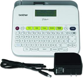img 4 attached to Бренд Brother P-Touch Этикето-принтер PTD400AD с адаптером переменного тока - универсальный и простой в использовании этикетировщик, клавиатура QWERTY, многолинейная надпись - белый.