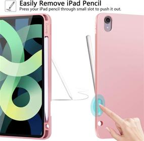 img 2 attached to 🌸 Ztotop Case for New iPad Air 4 10.9 Inch 2020 (4th Generation)/iPad Pro 11'' 2018 1st Gen – Pencil Holder, Lightweight Soft TPU Back, Trifold Protective Cover, Auto Sleep/Wake – Rosegold