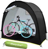 hwayslon 2021 upgraded bike storage shed tent - portable bicycle tent with window for outdoor, garden, camping, hiking - 210d silver coated oxford thick waterproof fabric (black) logo