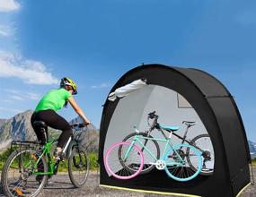 img 1 attached to Hwayslon 2021 Upgraded Bike Storage Shed Tent - Portable Bicycle Tent with Window for Outdoor, Garden, Camping, Hiking - 210D Silver Coated Oxford Thick Waterproof Fabric (Black)