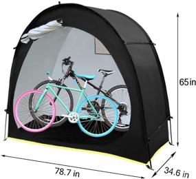 img 3 attached to Hwayslon 2021 Upgraded Bike Storage Shed Tent - Portable Bicycle Tent with Window for Outdoor, Garden, Camping, Hiking - 210D Silver Coated Oxford Thick Waterproof Fabric (Black)