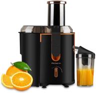 🍊 picberm wide mouth juicer extractor: 3 speed centrifugal machine for fruit and vegetable, 800w/20000rpm, easy to clean & bpa free - black логотип