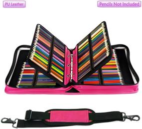img 3 attached to 🎨 YOUSHARES 180 Slots Pink PU Leather Pencil Case - Ideal Storage for Prismacolor, Crayola, Marco Pens, Gel Pens, and more!