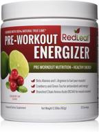 🍃 red leaf pre workout energizer powder: boost immunity and energy with bcaa's, beta-alanine, amino acids, and green tea - natural cranberry lime flavor, 30 servings logo