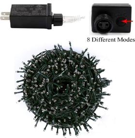 img 3 attached to Ultra-Bright Christmas String Lights: KAQ-115FT 300LED Waterproof 8 Modes Green Wire Fairy Starry Lights for Indoor/Outdoor Use - Perfect for Garden, Patio, and Christmas Decorations (Cool)