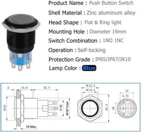 img 3 attached to 💧 Waterproof Black Latching Button Switches: Durable & Reliable