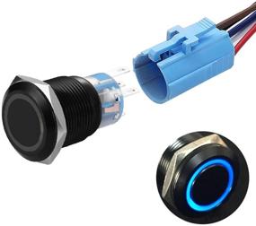 img 4 attached to 💧 Waterproof Black Latching Button Switches: Durable & Reliable