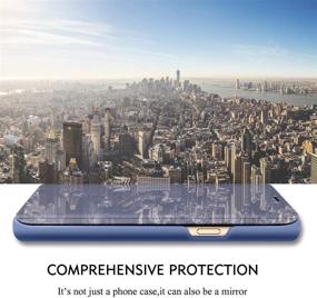 img 3 attached to 📱 Blue Mirror Flip Cover PU Leather Kickstand Case for Samsung Galaxy Note20 Ultra 5G - Clear View Protective Cover for 6.9" Samsung Note 20 Ultra