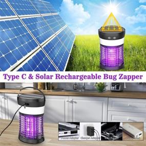 img 1 attached to 🦟 Bug Zapper: Solar Rechargeable Electric Mosquito Killer for Flies, Mosquitoes, Gnats & Other Flying Pests - Waterproof, 3 Light Modes, Non Toxic Indoor & Outdoor Fly Zapper