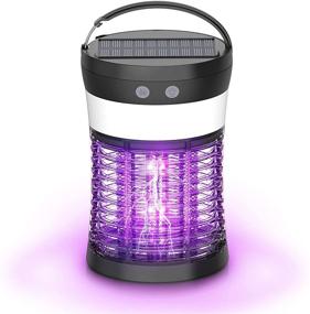img 4 attached to 🦟 Bug Zapper: Solar Rechargeable Electric Mosquito Killer for Flies, Mosquitoes, Gnats & Other Flying Pests - Waterproof, 3 Light Modes, Non Toxic Indoor & Outdoor Fly Zapper
