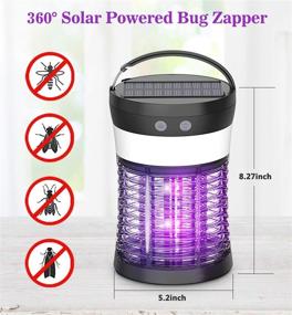 img 3 attached to 🦟 Bug Zapper: Solar Rechargeable Electric Mosquito Killer for Flies, Mosquitoes, Gnats & Other Flying Pests - Waterproof, 3 Light Modes, Non Toxic Indoor & Outdoor Fly Zapper