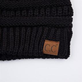 img 1 attached to C.C Exclusives Soft Stretch Cable Knit Messy 🔥 Bun Ponytail Beanie: Stay Stylish & Warm this Winter! (MB-20A)(CCB-1)