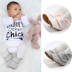 img 3 attached to 👶 FEAMODAL Cozy Fleece Booties for Newborn Infant Baby Boys and Girls - Soft Non-Skid Boots with Grippers for Toddler First Walkers, Winter Ankle Crib Shoes