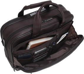 img 3 attached to 💼 Kenneth Cole Reaction Resolute Men's Briefcase: Full-Grain Colombian Leather 16" Laptop Portfolio Messenger Bag - Midnight Black, One Size