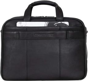 img 1 attached to 💼 Kenneth Cole Reaction Resolute Men's Briefcase: Full-Grain Colombian Leather 16" Laptop Portfolio Messenger Bag - Midnight Black, One Size