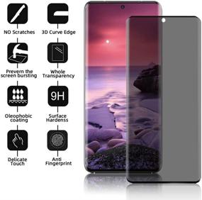 img 3 attached to 📱 Galaxy S20 Ultra 5G Privacy Screen Protector + Camera Lens Protector [9H Hardness][Anti-Scratch][3D Full Coverage] Tempered Glass Screen Protector, For Samsung Galaxy S20 Ultra (6.9-inch)