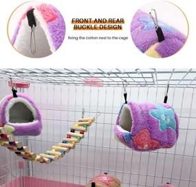 img 2 attached to 🐹 Cozy Hamster Bed with Mat - Small Animal Pet, Mini Rat Hamster Plush House - Nest Bed, Hut and Hideout - Mini House Cave Bed for Ultimate Comfort