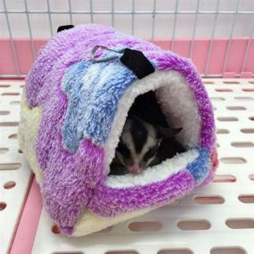 img 3 attached to 🐹 Cozy Hamster Bed with Mat - Small Animal Pet, Mini Rat Hamster Plush House - Nest Bed, Hut and Hideout - Mini House Cave Bed for Ultimate Comfort