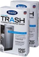 🗑️ bestair wmck1335012-2 heavy duty trash compactor bags, 16'' d x 9'' w x 17'' h, pack of 2 (24 bags), brown логотип