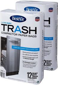 img 4 attached to 🗑️ BestAir WMCK1335012-2 Heavy Duty Trash Compactor Bags, 16'' D x 9'' W x 17'' H, Pack of 2 (24 Bags), Brown