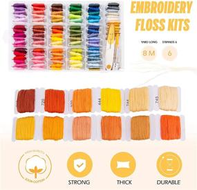 img 2 attached to 🧵 Hohoto 104 Colors Embroidery Floss Kits for Beginners: Friendship Bracelet String Craft Cross Stitch Thread, Storage Box, and Embroidery Tools Included
