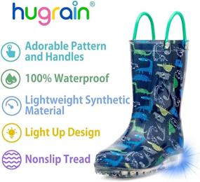 img 3 attached to HugRain Waterproof Lightweight Cute Dinosaur Boys' Shoes for Outdoor Activities